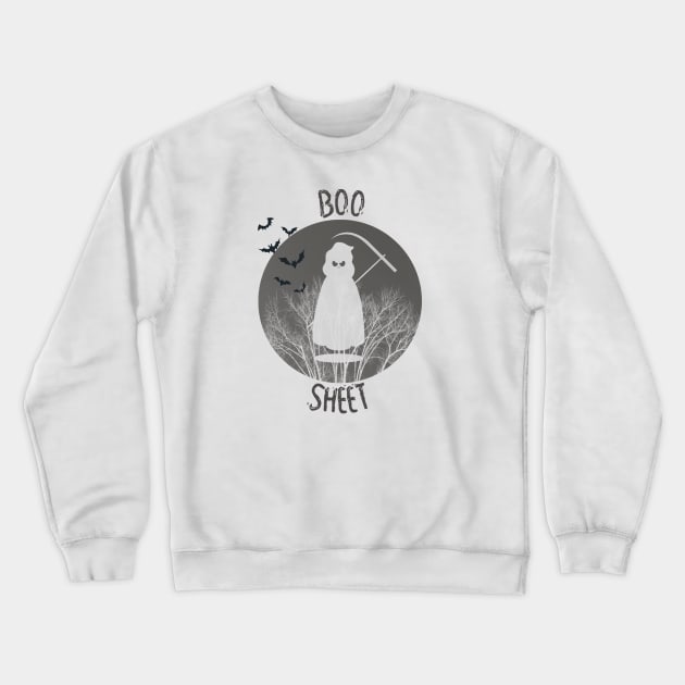 Is Boo Sheet Ghost In Mask Halloween tees Crewneck Sweatshirt by SAM DLS